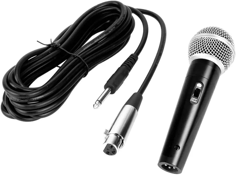 Skywalker High Impedance Dynamic Microphone with 10 ft Cable – Handheld Wired Mic for Karaoke, PA Systems, DJ, and Home Audio