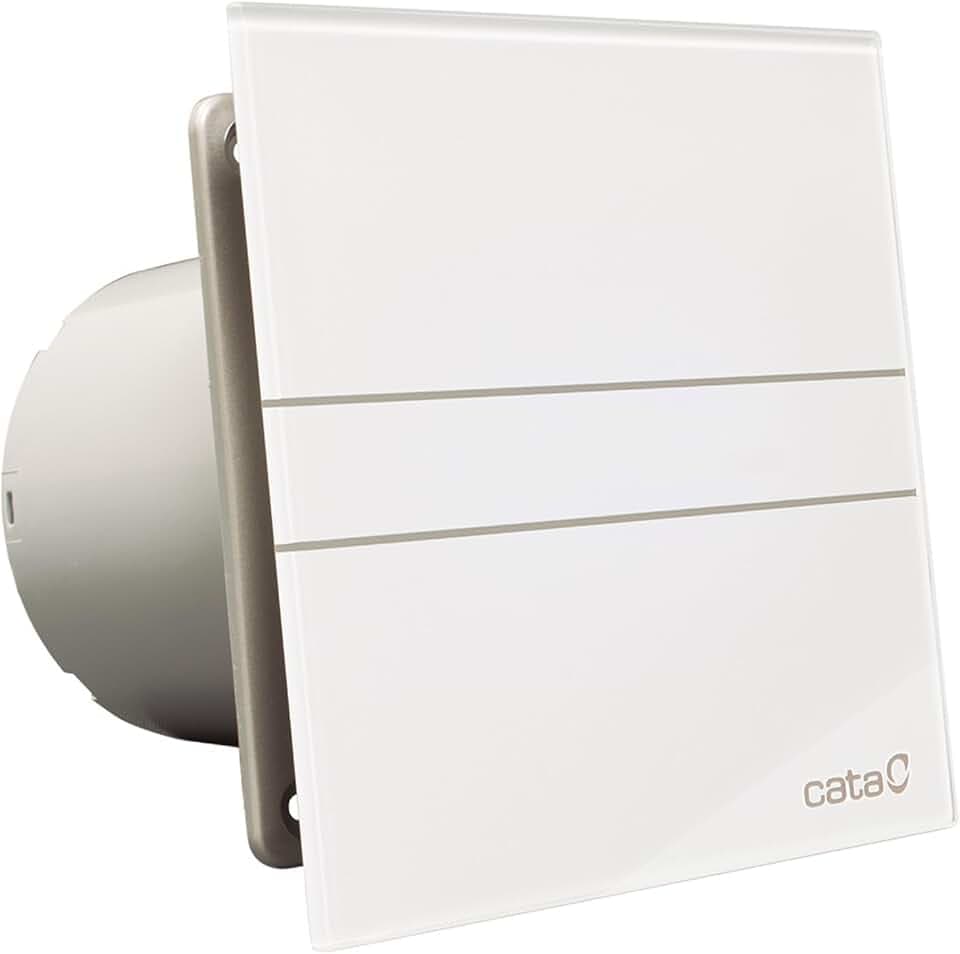 Ventilator Lüfter CATA E-100GT B,Timer, Weiss Glasfront