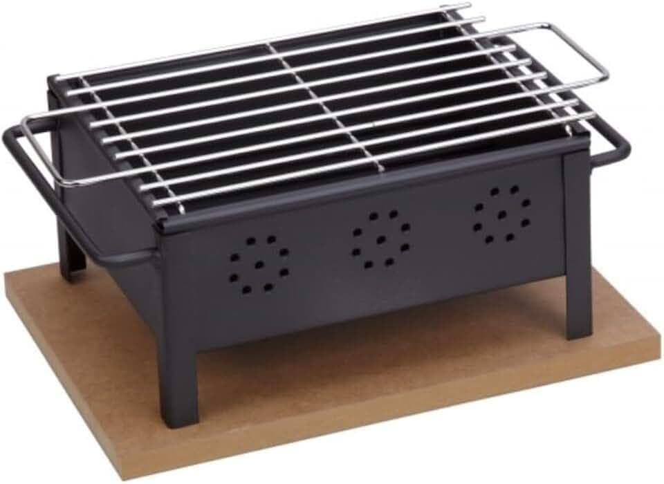 VoltShine Tischgrill aus Edelstahl, 25 x 20 cm, ideal zum Grillen und Grillen im Freien und Veranstaltungen.