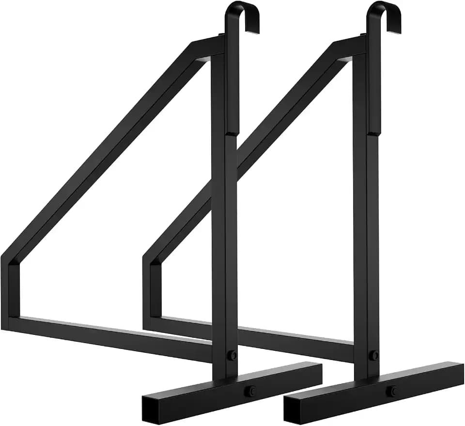 Heavy Duty Shipping Container Shelving Bracket Kit (4-Pack) - 1-Tier Hanging Shelving Rack (19" D x 16" H), Universal Cargo Container Brackets