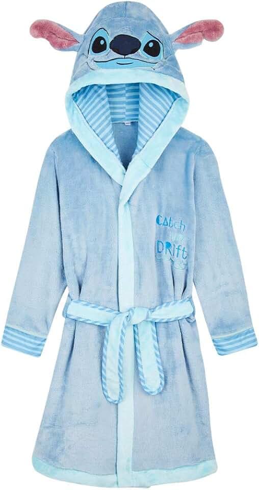 Disney Bademantel Kinder Fleece mit Mickey und Minnie Mouse, Stitch Morgenmantel Kinder Simba und Tigger