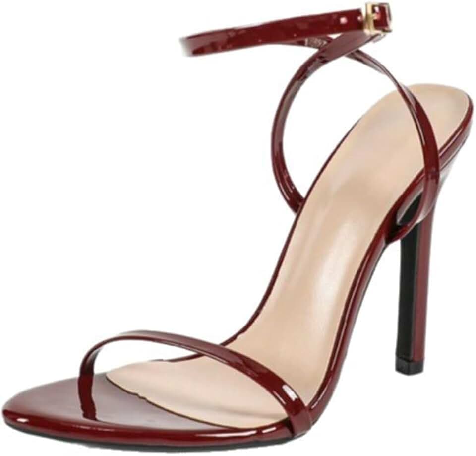 Heels for Women Sexy Open Toe 4.3 Inches Stiletto Heeled Sandals Strappy Ankle Strap Pumps Party Wedding Dating Dress Shoes