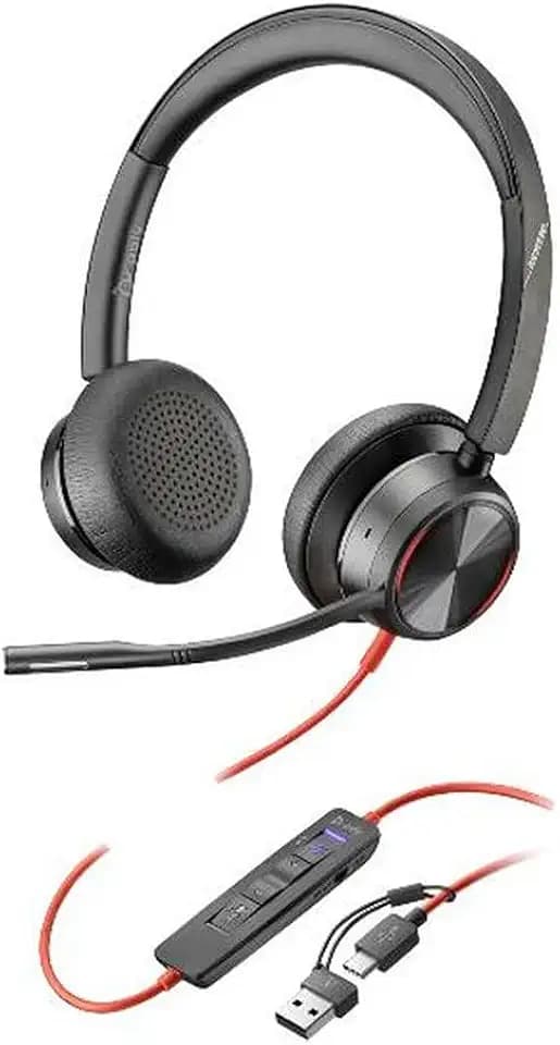 Poly Blackwire 8225 Stereo Microsoft Teams Certified USB-C Headset + USB-C/A Adapter