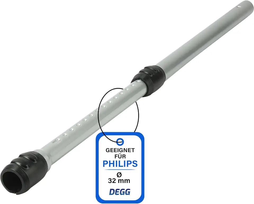 DEGG® Staubsaugerrohr, Kompatibel mit Philips, Silber, 32 mm
