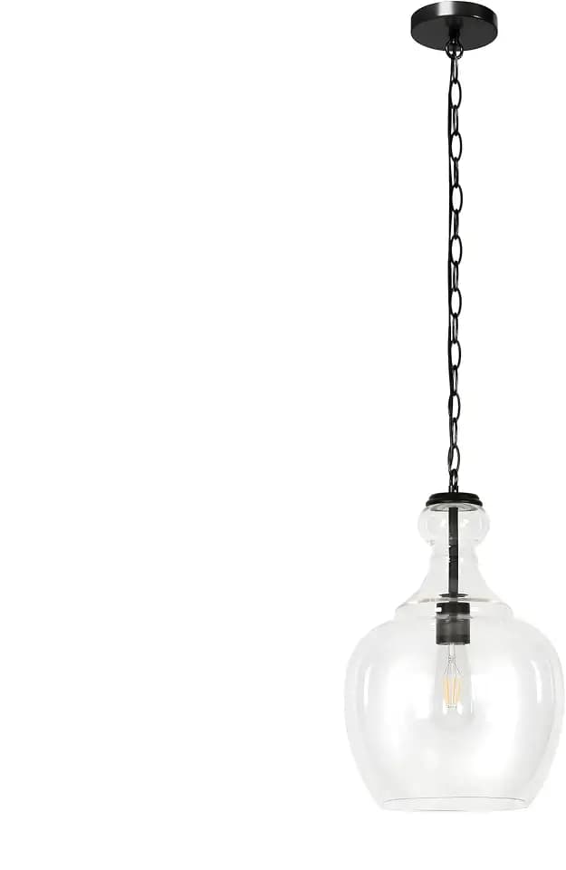Henn&Hart 11" Pendant Light Fixture with 6' Adjustable Cord, Black