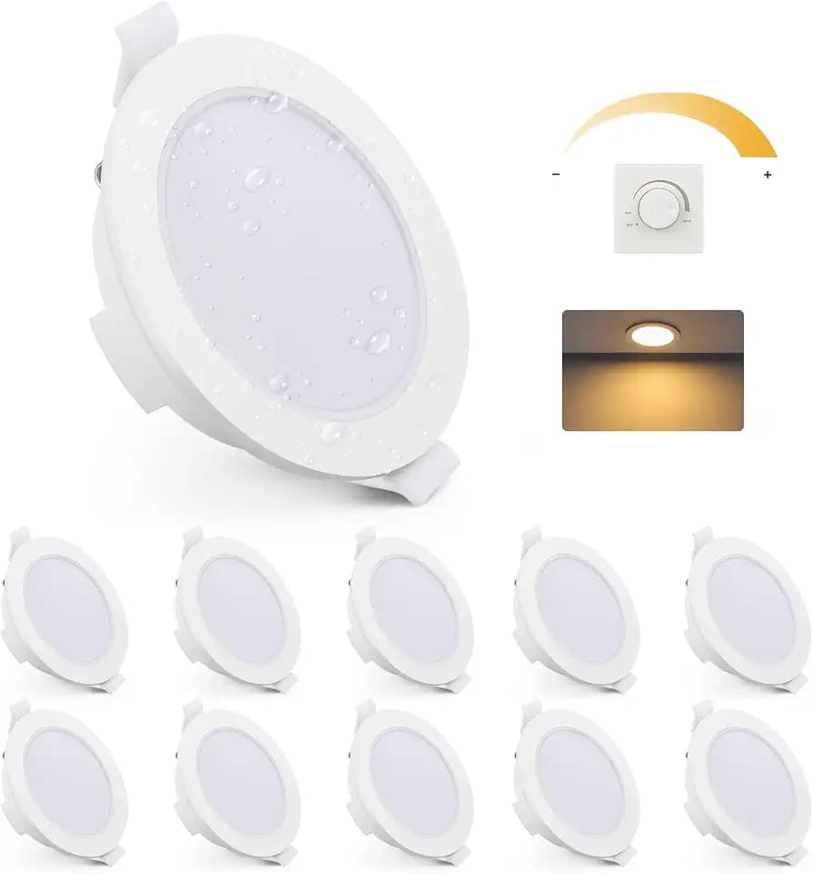 Gr4tec 6W LED Einbaustrahler 230V Dimmbar 2700K Warmweiß IP65, 10er Set