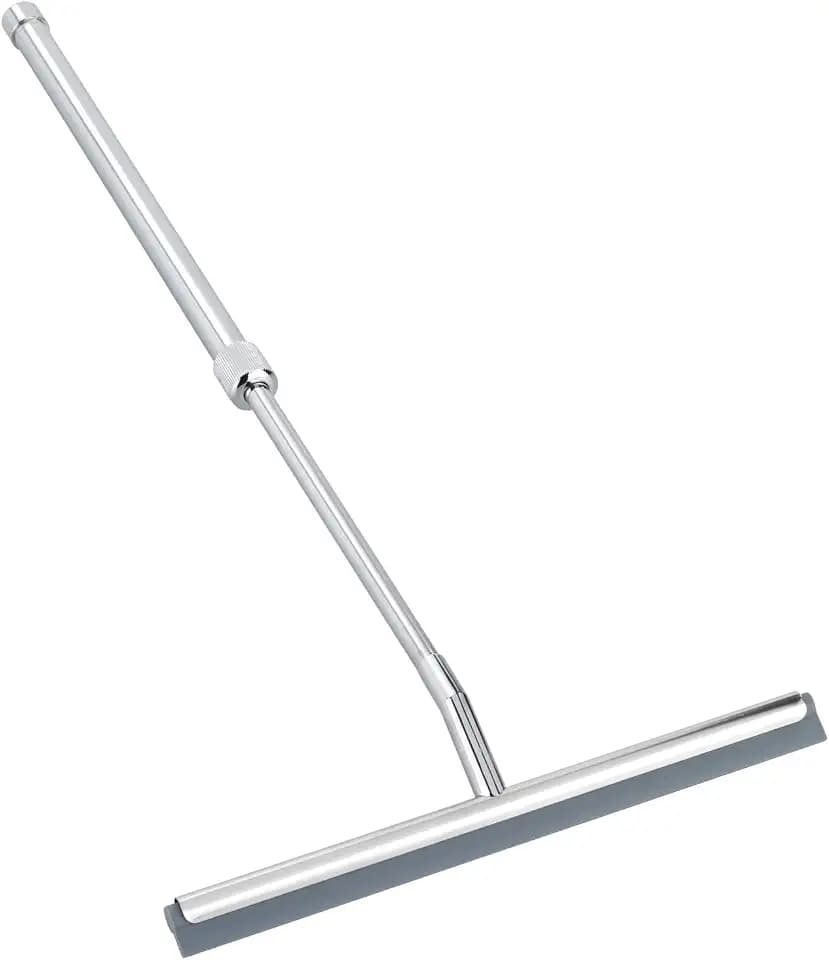 WENKO Duschabzieher mit Teleskopstiel, 37–59 cm, streifenfrei, 26 cm breit