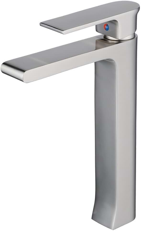 GT7508NH Badezimmer-Wasserhähne, gebürstetes Nickel, hoher Wasserhahn, Einhandgriff, Einlochmontage, Badezimmer-Waschtischarmatur, Mischbatterie, Mischbatterie, GT7508NH