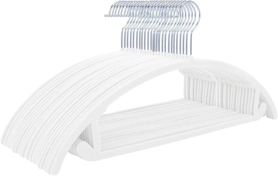 MIZGI Velvet Hangers 50 Pack, Patented Rounded Shoulder Sweater Hangers