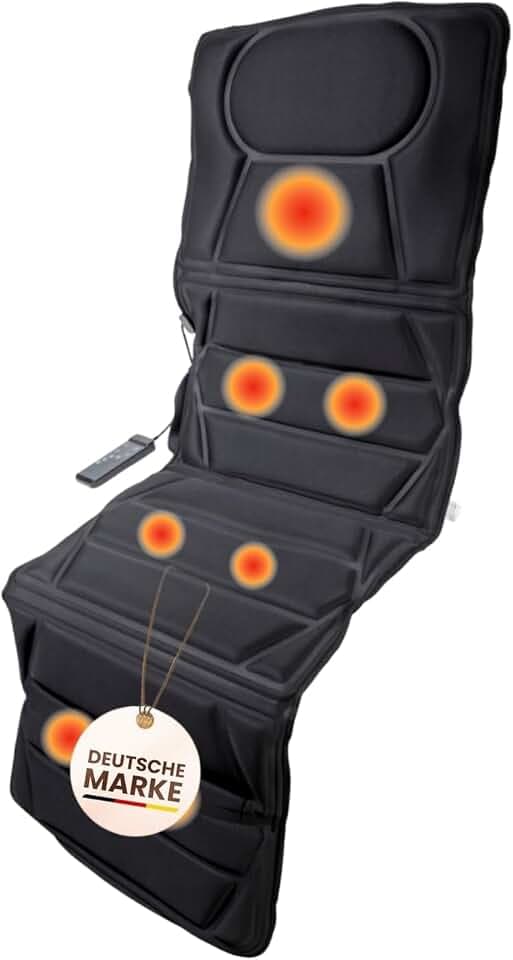 Elektrische Massagematte Vario de Luxe 170×60 cm – 10 Vibrationsmotoren, 4 steuerbare Zonen, Wärmefunktion, 5 Programme & Fernbedienung | Ganzkörper-Entspannung für Zuhause
