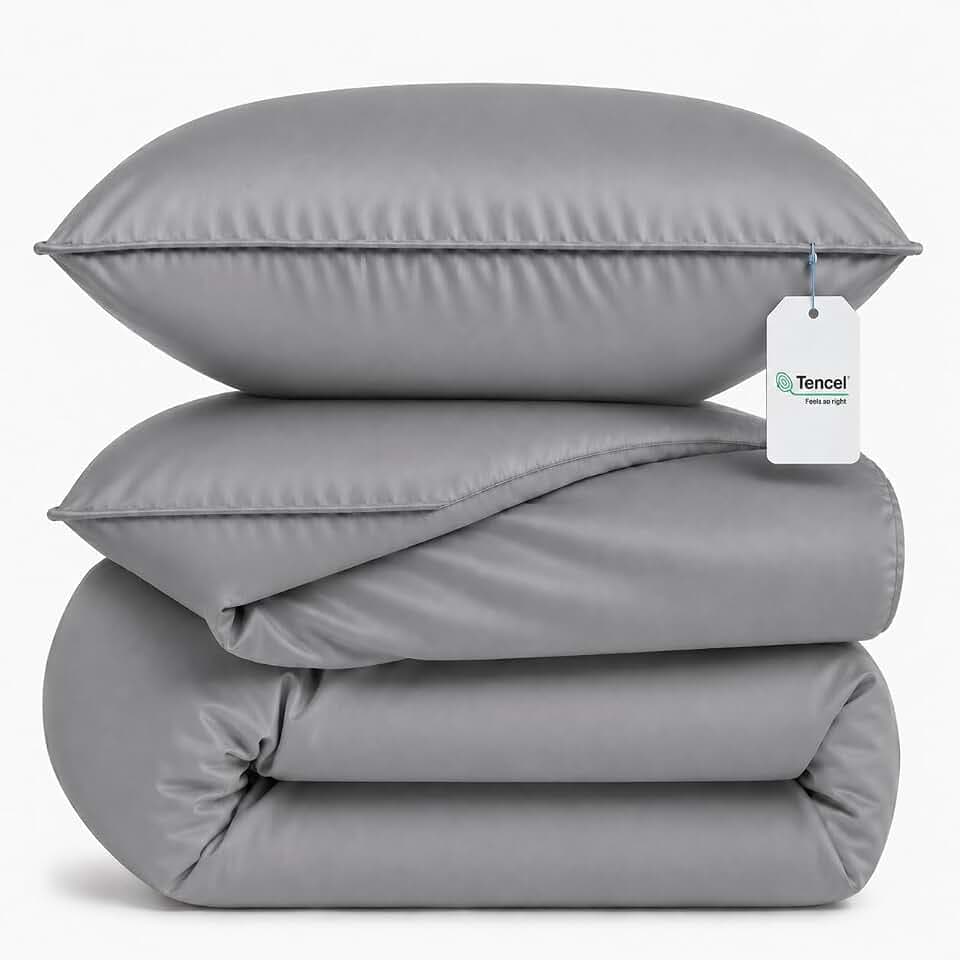 Magano® Luxus Bettwäsche 135x200 + 80x80 Grau | 100% Tencel ™ Lyocell