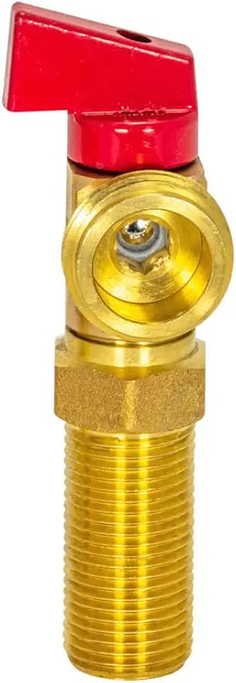 Eastman Brass Outlet Box Red Handle Washing Machine Valve, 1/2 Inch MIP or Sweat x 3/4 Inch MHT, Quarter Turn Ball Valve, Hot Water Applications, 60280
