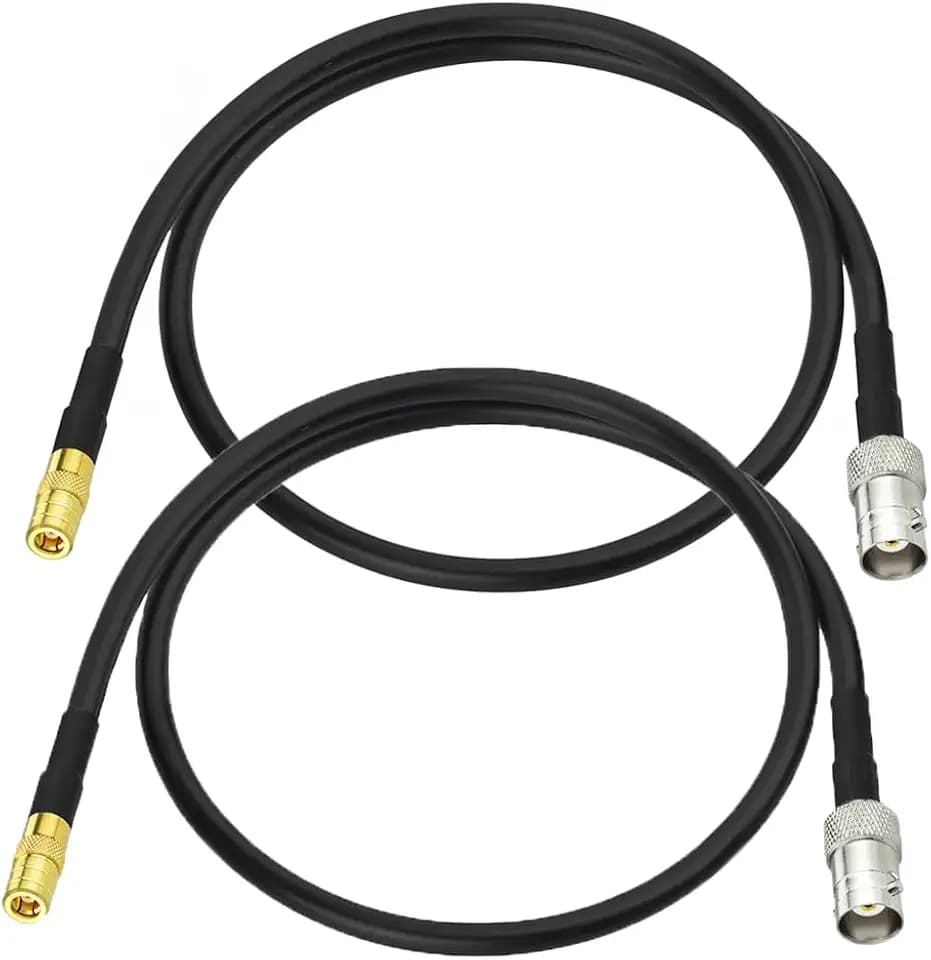 Superbat BNC Female to SMB Male 50 Ohm RG174 Coaxial Cable 1ft (2Pcs)