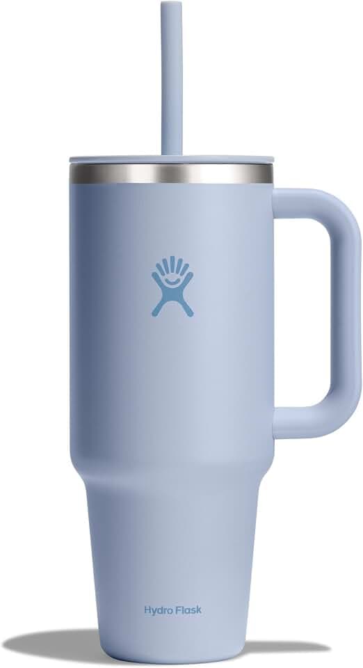 HYDRO FLASK - Travel Tumbler 1180 ml (40 oz) mit verschließbarem Press-In-Strohhalmdeckel - Edelstahl - Doppelwandige Vakuumisolierung - Spritzwassergeschützter Deckel - Surf