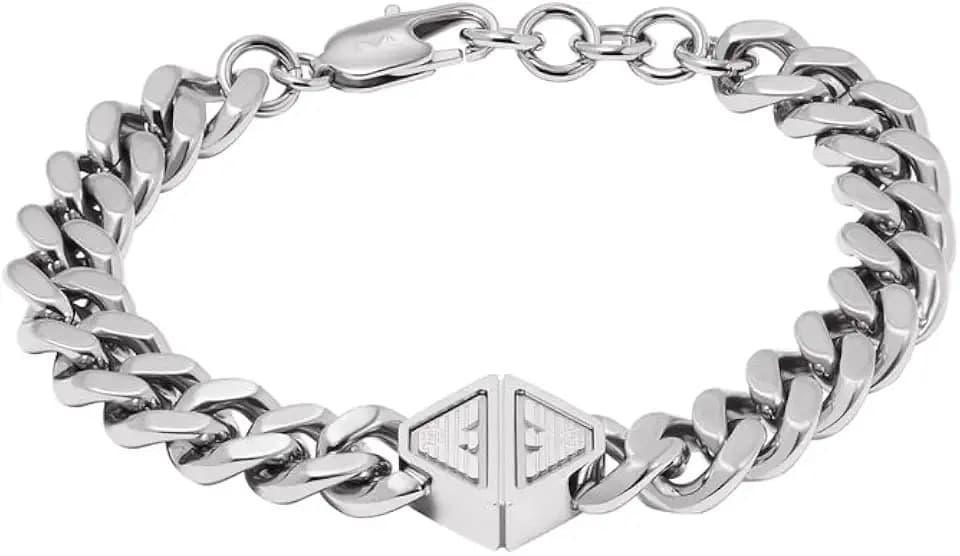 Emporio Armani Herrenarmband aus Edelstahl oder Perlen mit Karabinerverschluss