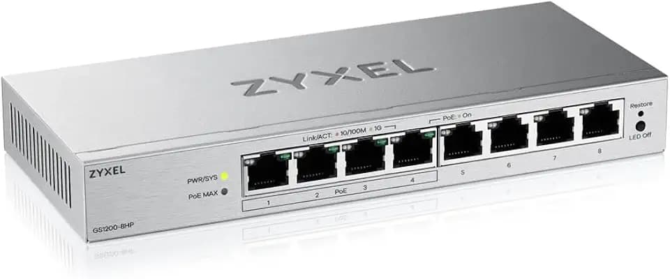 Zyxel Netzwerk Switch 8 Port | Web-Managed PoE+ | GS1200-8HPV3