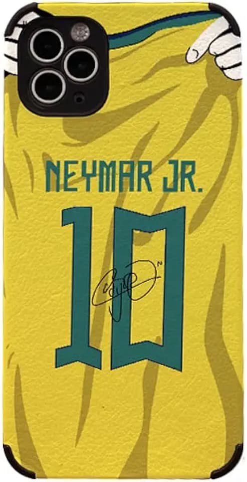 Neymar Jersey Phone Case Creative Soccer Case for iPhone 11 Pro Max Thin Soft Imitation Leather Shockproof