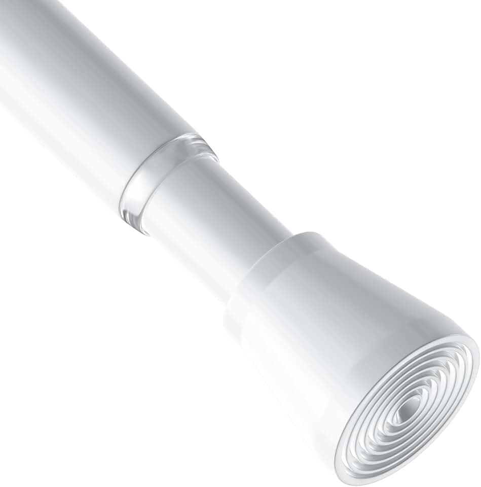 AIZESI 1Pc Spring Tension Curtain Rod, Adjustable 45-77 Inch, White