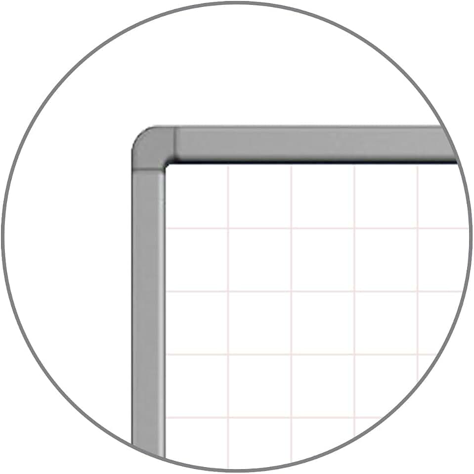 LUXOR WB7240LB 72" x 40" Wall-Mounted Magnetic Ghost Grid Whiteboard, Includes Mounting Brackets and Hardware, Aluminum Frame with Detachable Marker Tray 69" W x 2.5" D
