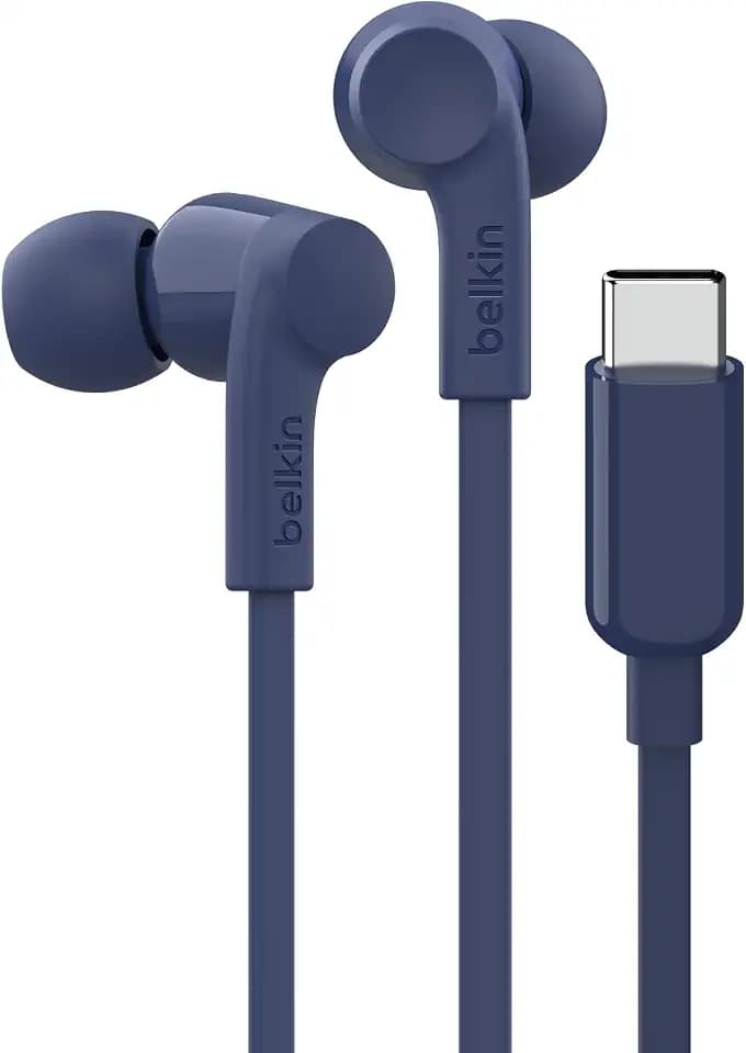Belkin USB-C Wired Earbuds, Adjustable Volume Limiter, IPX5