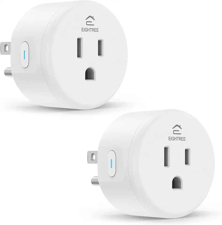 EIGHTREE Smart Plug WiFi Outlet Works with Alexa & Google Home, 15A, 2-Pack