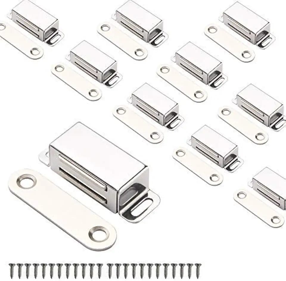 Mousike Cabinet Magnets Magnetic Door Catch Stainless Steel Door Magnet for Kitchen Bathroom Cupboard Wardrobe Closet Closures Cabinet Door Drawer Latch 20 lbs(10Pack)