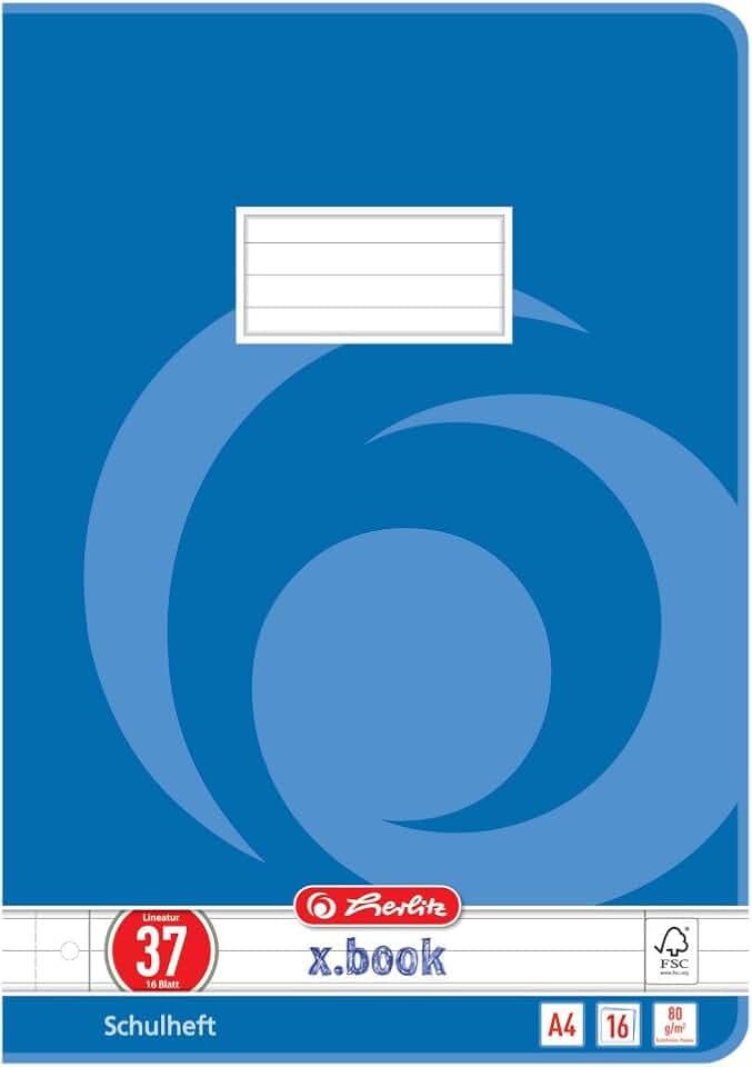 Herlitz 3323706 Schulheft (Lineatur 38) 16 Blatt, 10er Packung