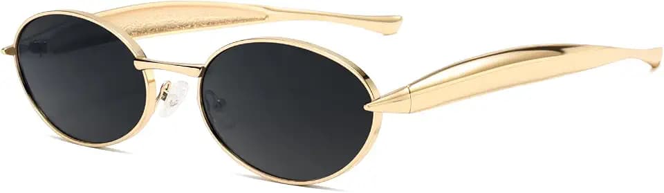 SUNGAIT Vintage Luxury Oval Sunglasses for Women UV Protection Gradient Lens Retro Sun Glasses with Chunky Frame