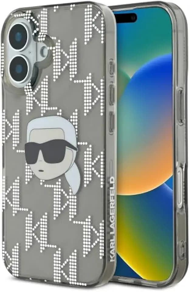 CG MOBILE Karl Lagerfeld KLHCP16SHKLPKHK Hülle für iPhone 16 6.1" schwarz IML Karl Head Electroplated