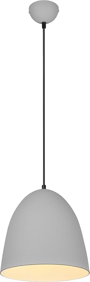 Reality Leuchten Pendelleuchte Tilda R30661011, Schirm Metall Grau matt, exkl. 1x E27