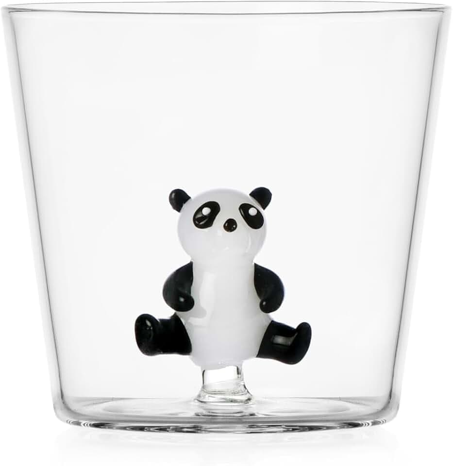 Ichendorf Milano Tumbler Panda, Kollektion Savannah, 30 cl, Borosilikatglas, handgefertigt