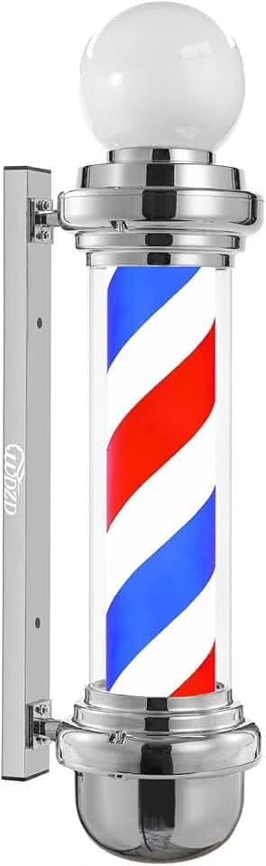 35'' Silver Barber Pole Light