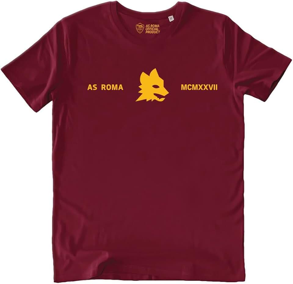 MCMXXVII - AS Roma Tee Man Bordeaux Wolf
