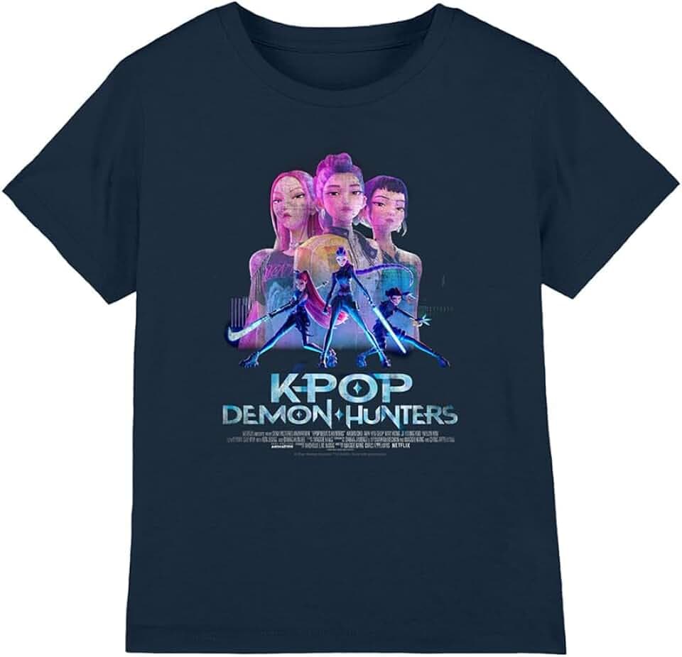 KPop Demon Hunters Unisex Kinder K-pop Demon Hunters - Huntrix Huntr/X Billboard Poster Kids T Shirt T-Shirt (1er Pack)
