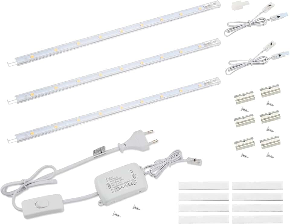 LED Unterbauleuchte 5W 400lm 3000K mit Schalter, erweiterbar, 3x26cm