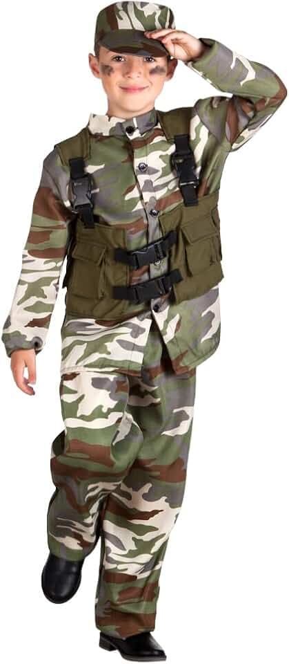 Boland - Kinderkostüm Soldat, Soldaten Kostüm für Mädchen und Jungs, Militär Kostüm, Camouflage, Faschingskostüme Kinder