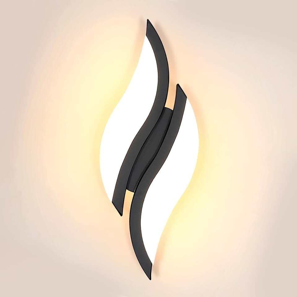 Goeco LED Wandlampe Innen 12W 1350LM 29CM 3000K, 2 Flammig Schwarz