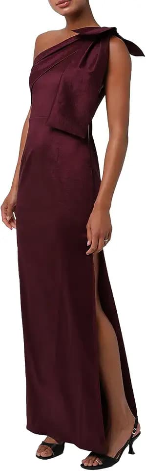 Lulus Women's Opal One Shoulder Column Maxi Dress with Bow