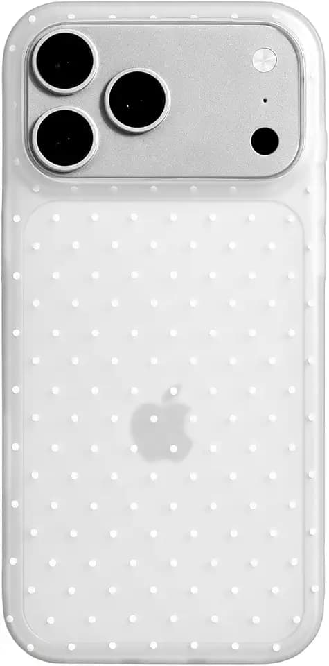 inewateri for iPhone 17 Pro Max/18 Pro Max Case Polka Dot Case-Matte White