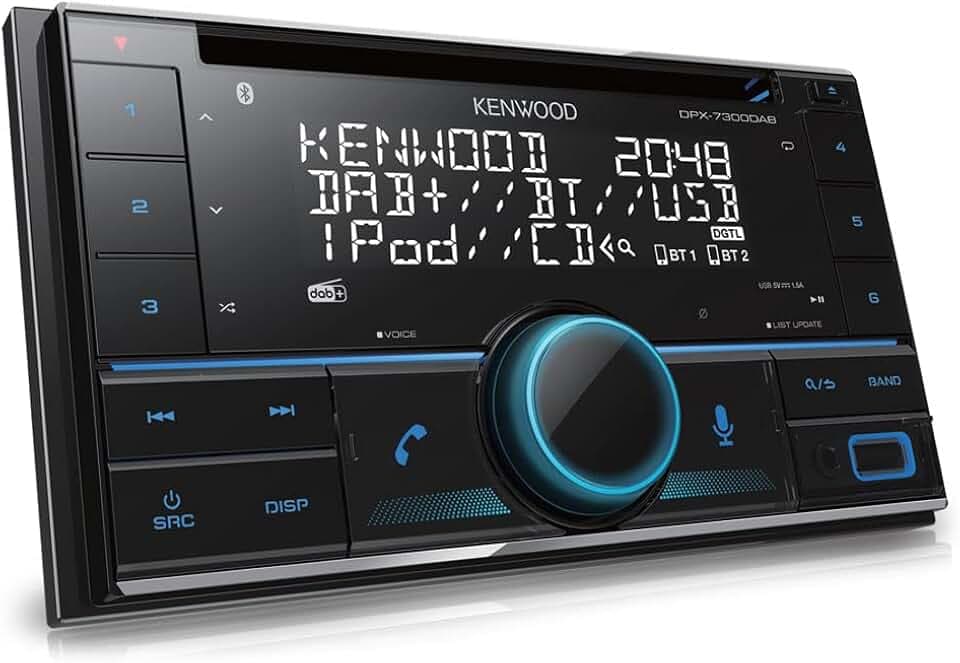 KENWOOD DPX-7300DAB 2-DIN CD-Autoradio mit DAB+ & Bluetooth Freisprecheinrichtung (USB, AUX-In, 3 x Pre-Out 2.5V, Amazon Alexa, Soundprozessor, 4x50 W, VAR. Beleuchtung, DAB+ Antenne)