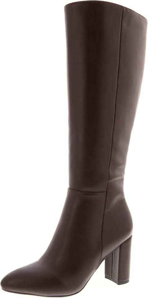 TruFox Women's Knee High Block Heel Dress Boots, Quality Faux Leather Boot