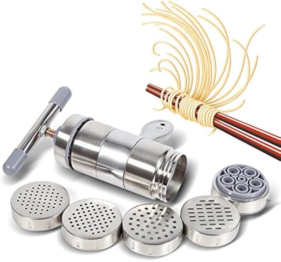 Nudelmaschine Pasta Maker Nudelsaftpresse Druckmaschine Machbarer handbetätigter Edelstahl für frische Fettuccine Spaghetti Lasagne Teigwalzenpresse