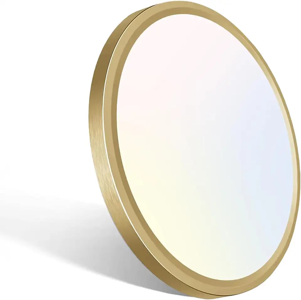 libtit 7 Inch Golden Flush Mount Ceiling Light, 15W Aureate Ceiling Light Fixture, 3000K/4000K/6500K Color Selectable, Gilded Round Ceiling Lighting for Bedroom Kitchen Pantry
