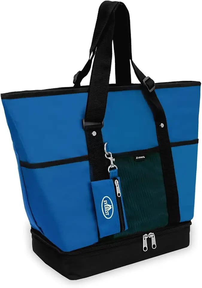 Everest Luggage Deluxe Shopping Tote, Royal Blue/Black, Royal Blue/Black, One Size