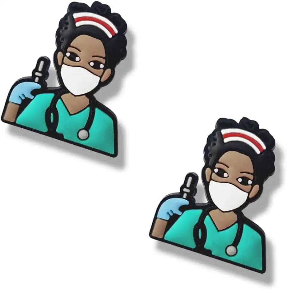 Nurse Shoe Charms - Cute Nurse Decoration Charms Gift for Boys Kids Teens and Adults - Set of 2