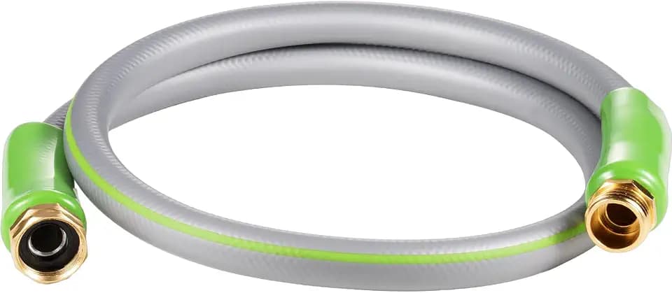 SheeChung Short Garden Hose 3ft x 5/8",Leader Hose for Hose Reel Faucet,Short RV Water Hose Heavy Duty,Lightweight Rubber Small Hose,Hose Extension,3/4"Brass Fittings,Male to Female Hose