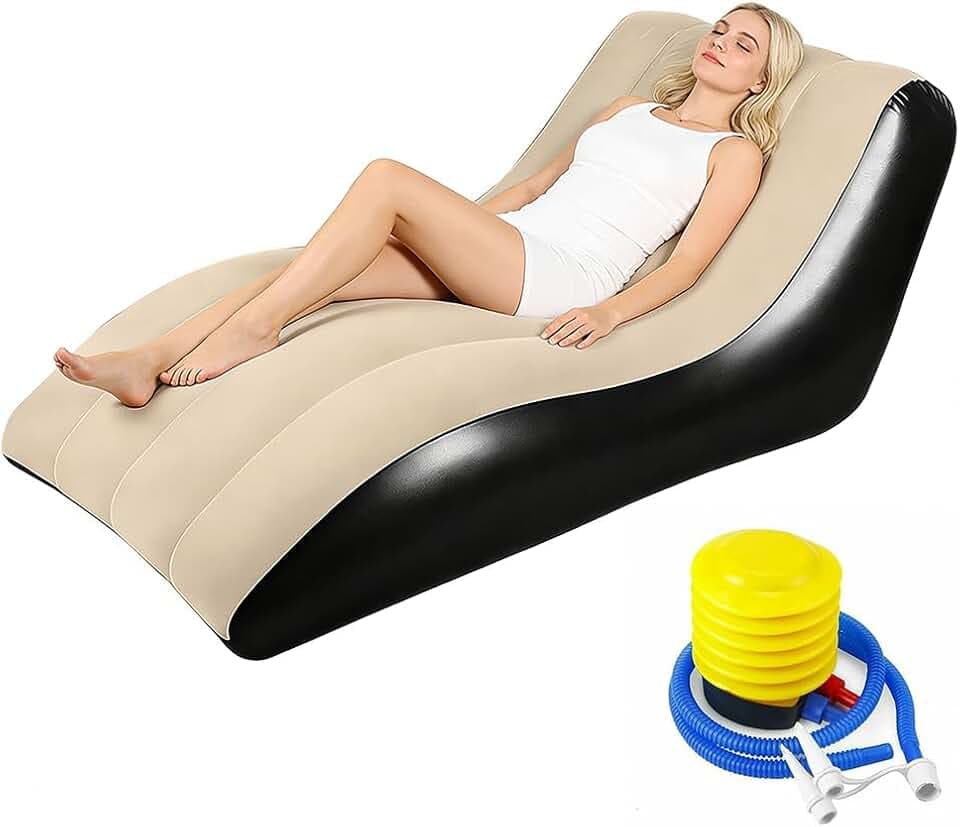 Aufblasbares Sofa, Lounge Sessel aufblasbar, Wasserdichtes Luftsofa Aufblasbares, Aufblasbare Couch, Bequemes Luftsofa für Drinnen & Draußen, für Camping, Zuhause, Khaki