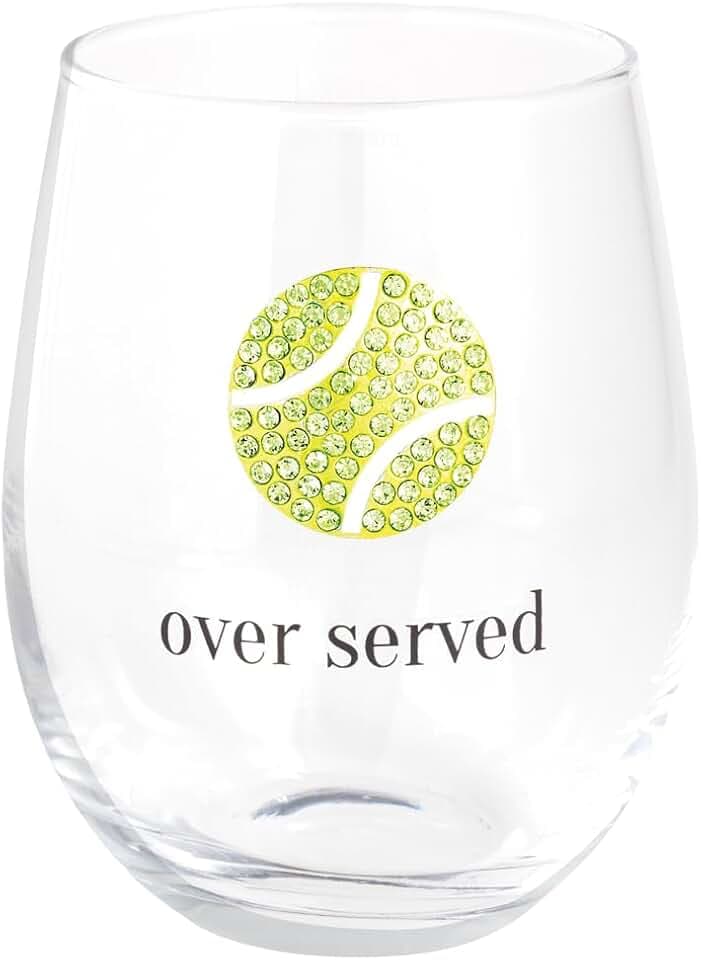 Mud Pie Jewel Tennis Ball Wine Glass