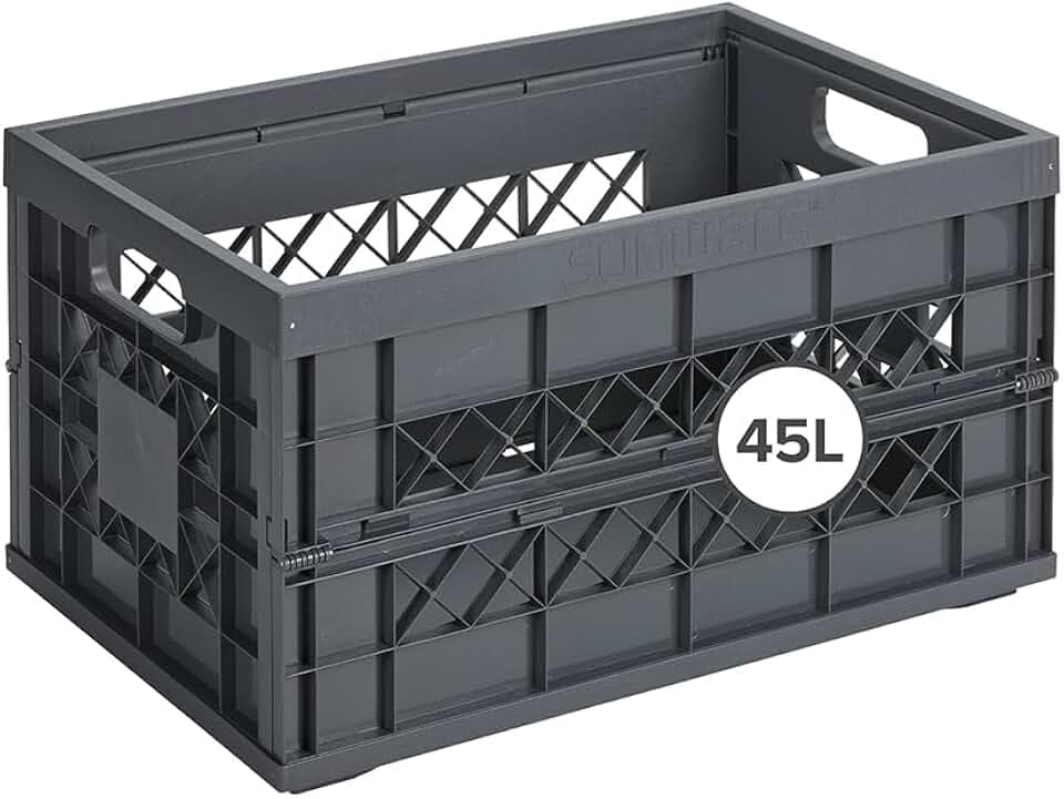 Sunware Square klappbox 45L - 53x35,4x28,4cm - klappboxen faltbar stabil für schwere Gegenstände - klappkisten stapelbar