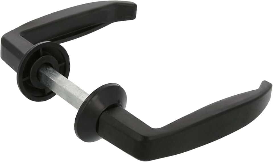Amig – Aluminium‑Türgriffset – Griff 105 x 45 mm – Türstärke 45-55 mm – Rosette Ø35 mm – Schwarze Farbe – Ideal für Innen- und Außentüren, sowohl für Durchgangs- als auch Eingangstüren